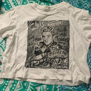 crop top with Elvis on it